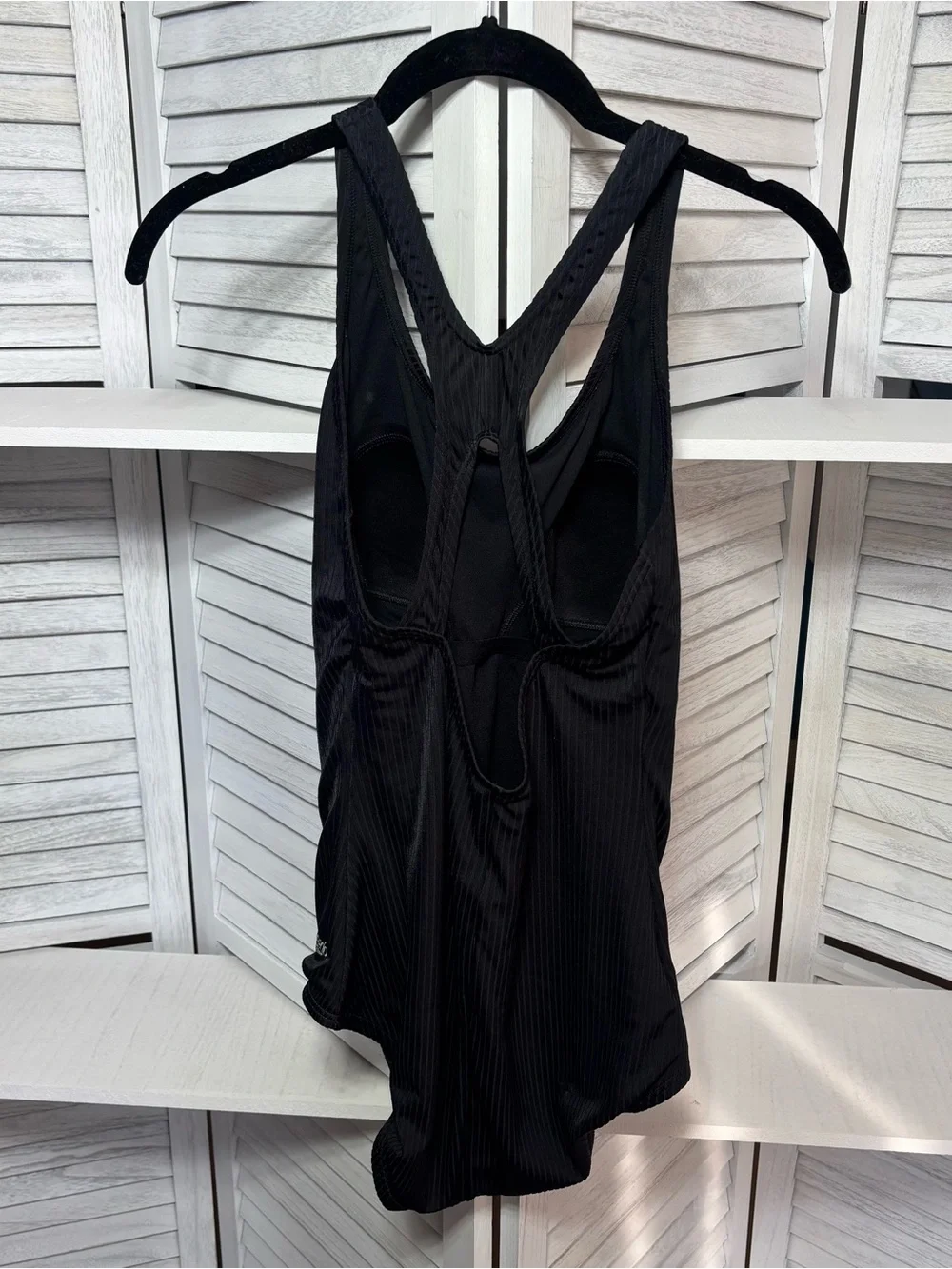 Speedo Black Ribbed Racerback One Piece Swimsuit M